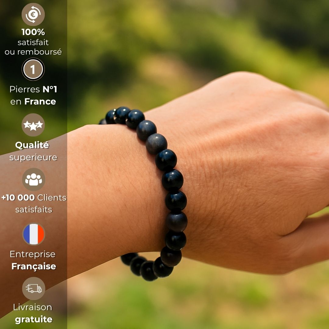 Bracelet “Crise identitaire” – Obsidienne argentée