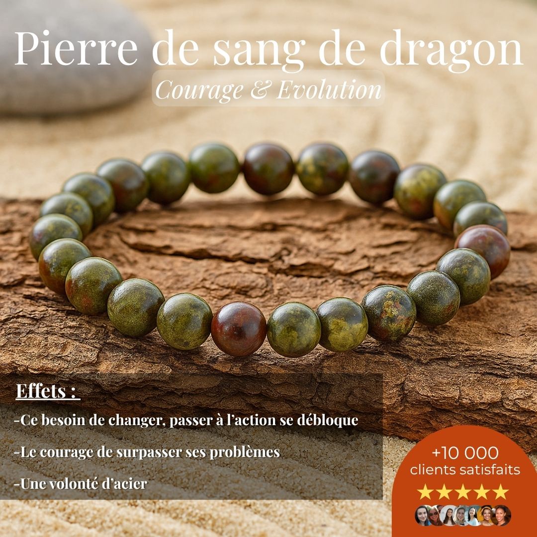 Bracelet “Courage & Evolution” – Pierre de sang de dragon