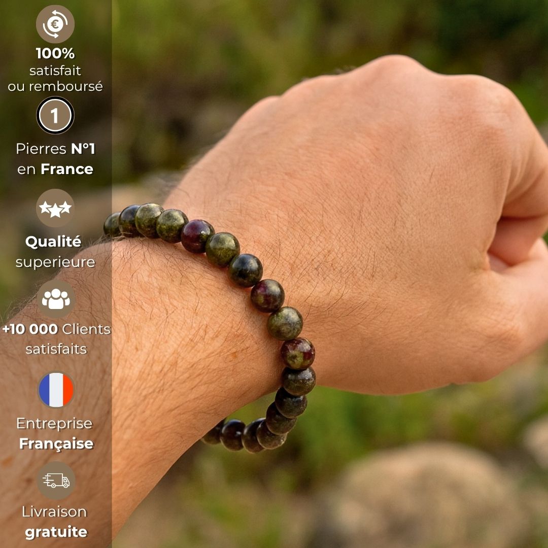 Bracelet “Courage & Evolution” – Pierre de sang de dragon