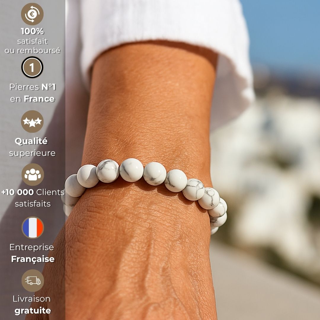 Bracelet “Sommeil apaisé” – Howlite blanche