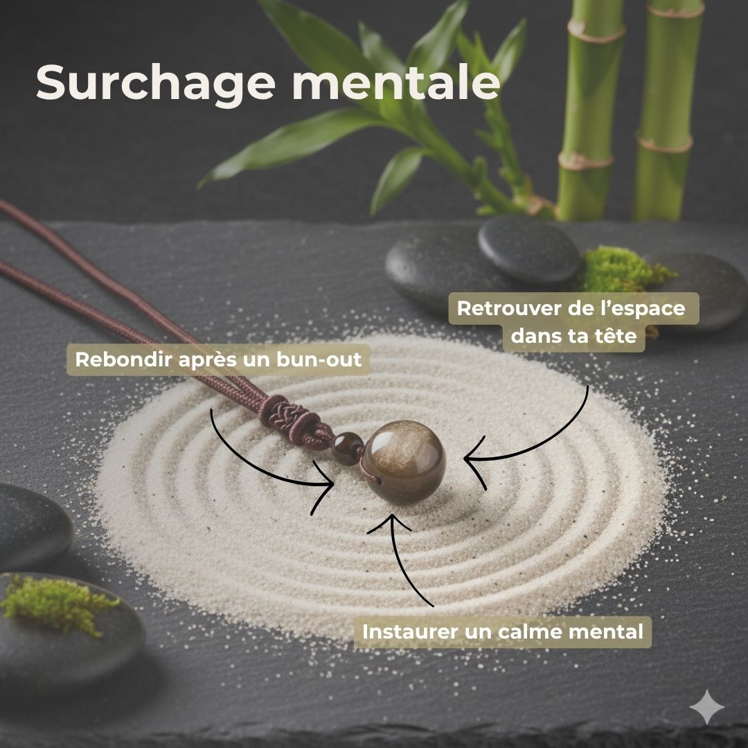 Collier – "Bouclier énergétique" – Obsidienne dorée A+