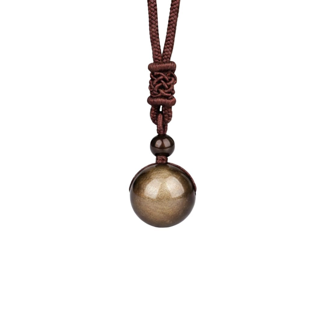 Collier – "Bouclier énergétique" – Obsidienne dorée