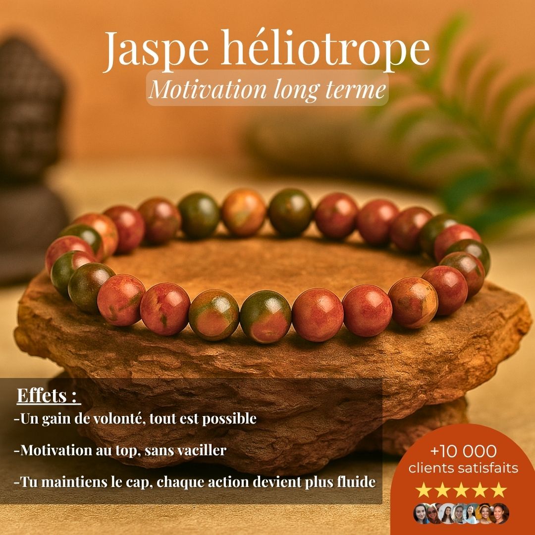 Bracelet "Motivation long terme" – Jaspe héliotrope