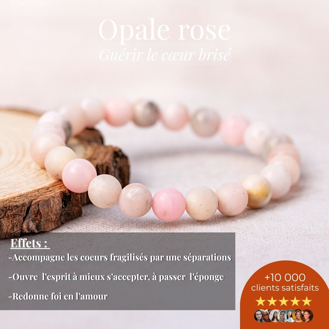 Bracelet “Guérir le cœur brisé” – Opale rose