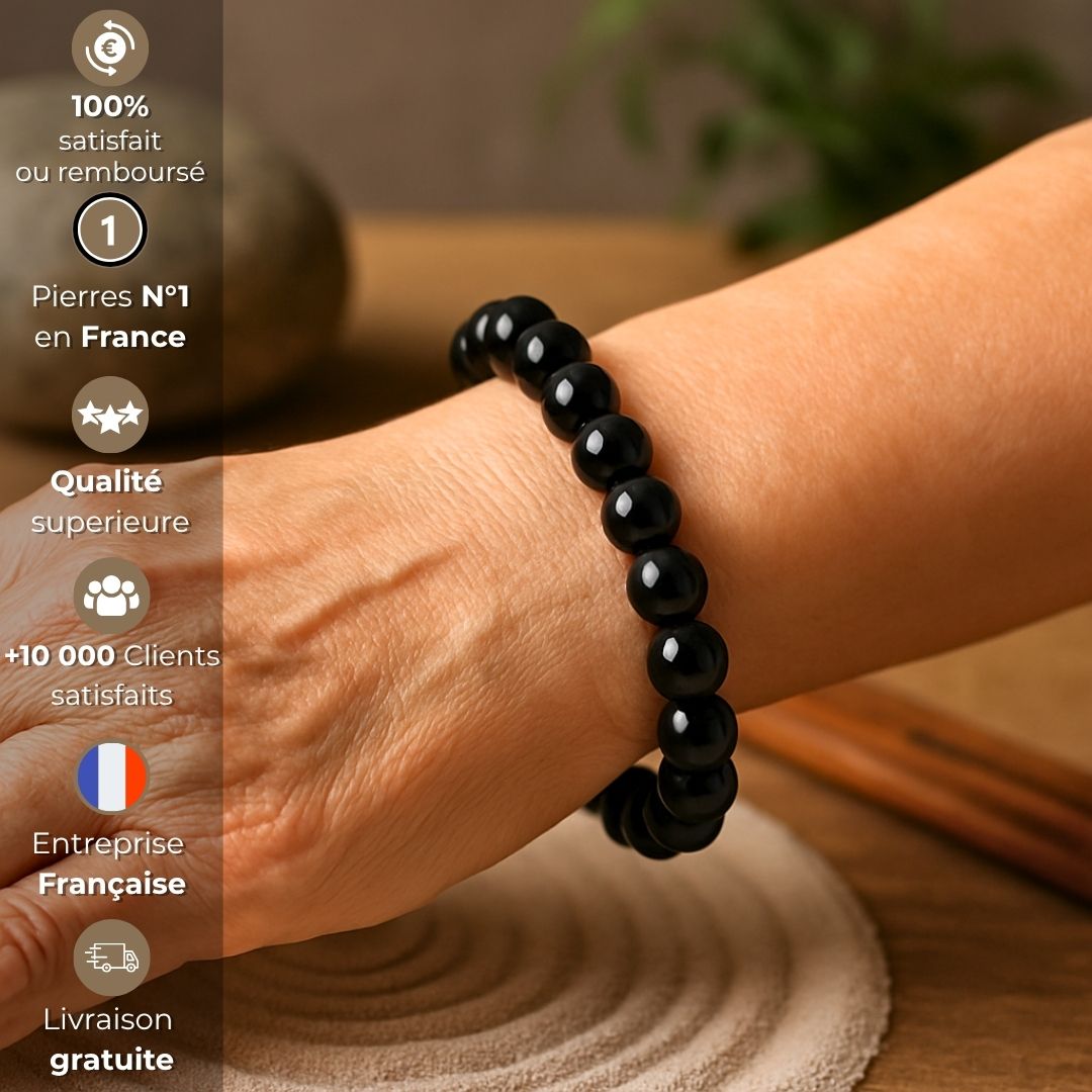 Bracelet “Nervosité excessive” – Onyx noir