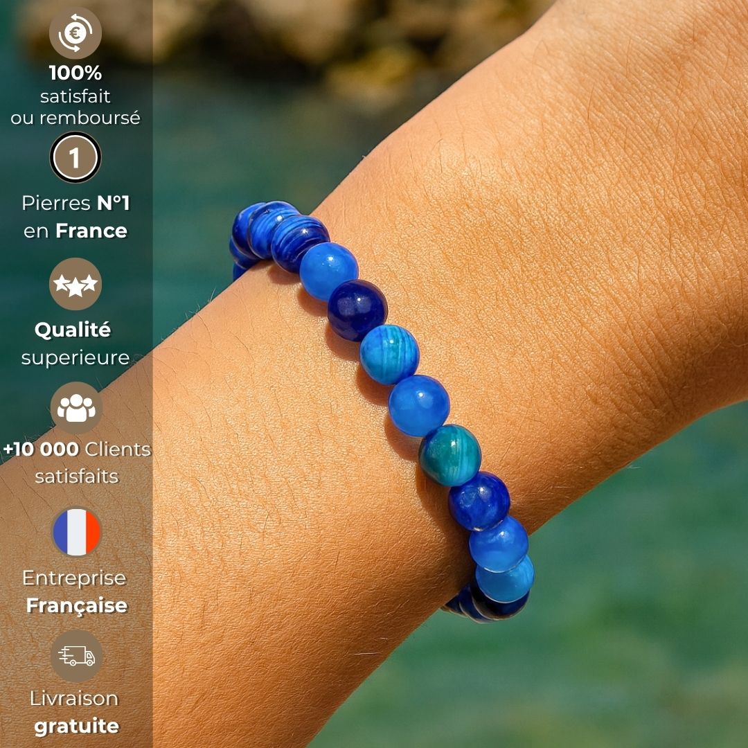Bracelet “Tenir bon sans flancher” – Agate veinée
