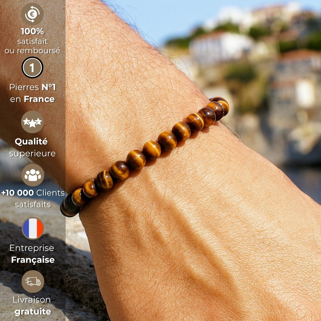 Bracelet “Confiance & Détermination” – Œil de tigre.