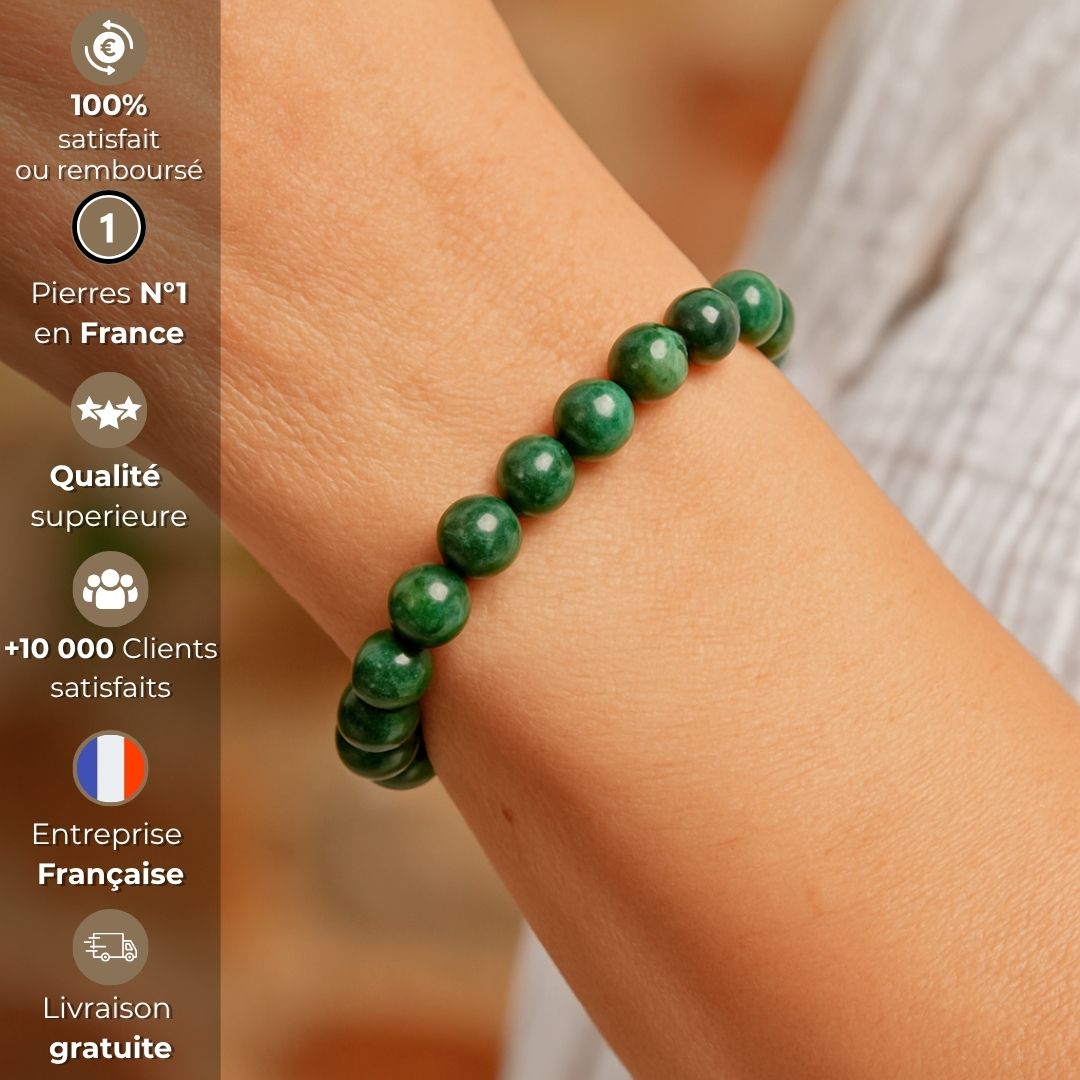 Bracelet “Leadership naturel” – Jade vert foncé